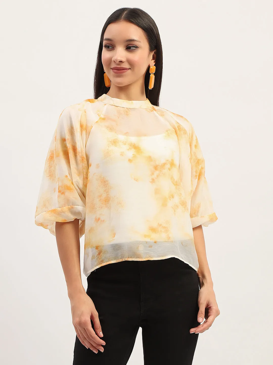Outdoor Pants Comfortable Fashion Madame Tie Dye Ivory Top