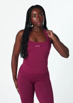 AntibacterialFinish SS HALTER TANK - BERRY
