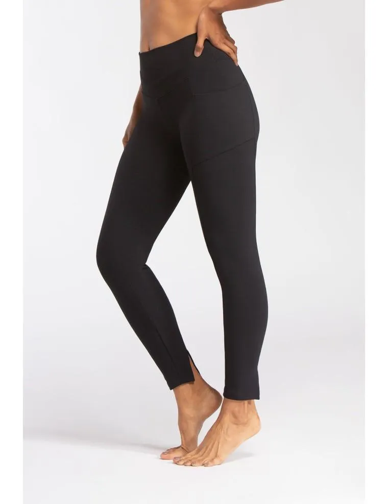 Budget Friendly Skin Friendly Fashionable Layers Wear It To Heart Herringbone Knit Legging - Black