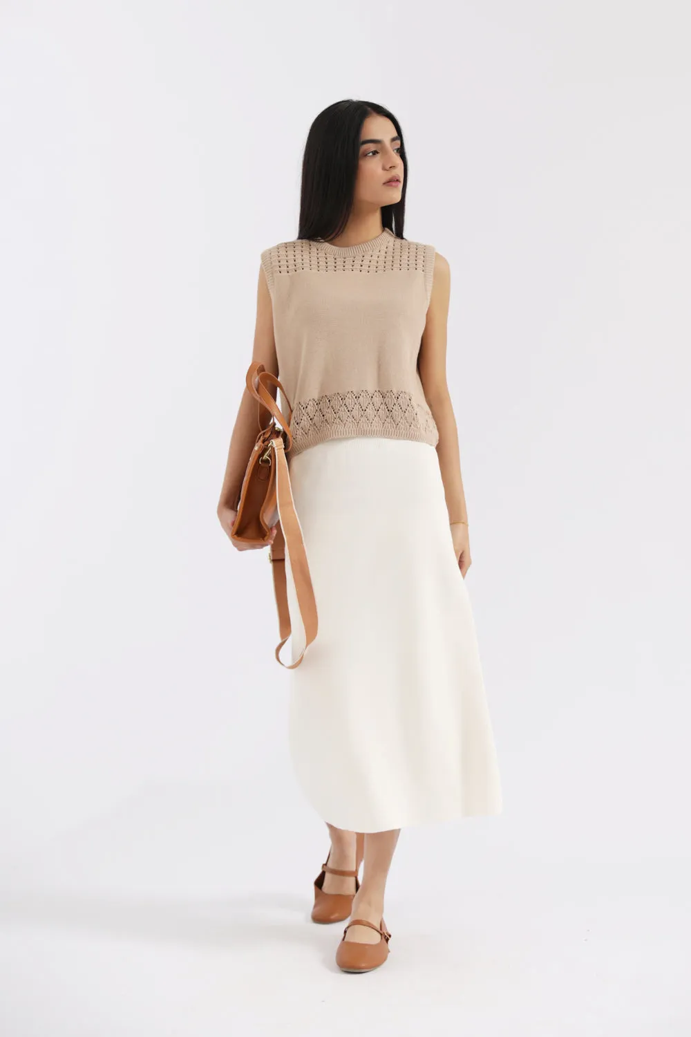 CROCHET KNIT VEST Myth Glow Relaxation Wear