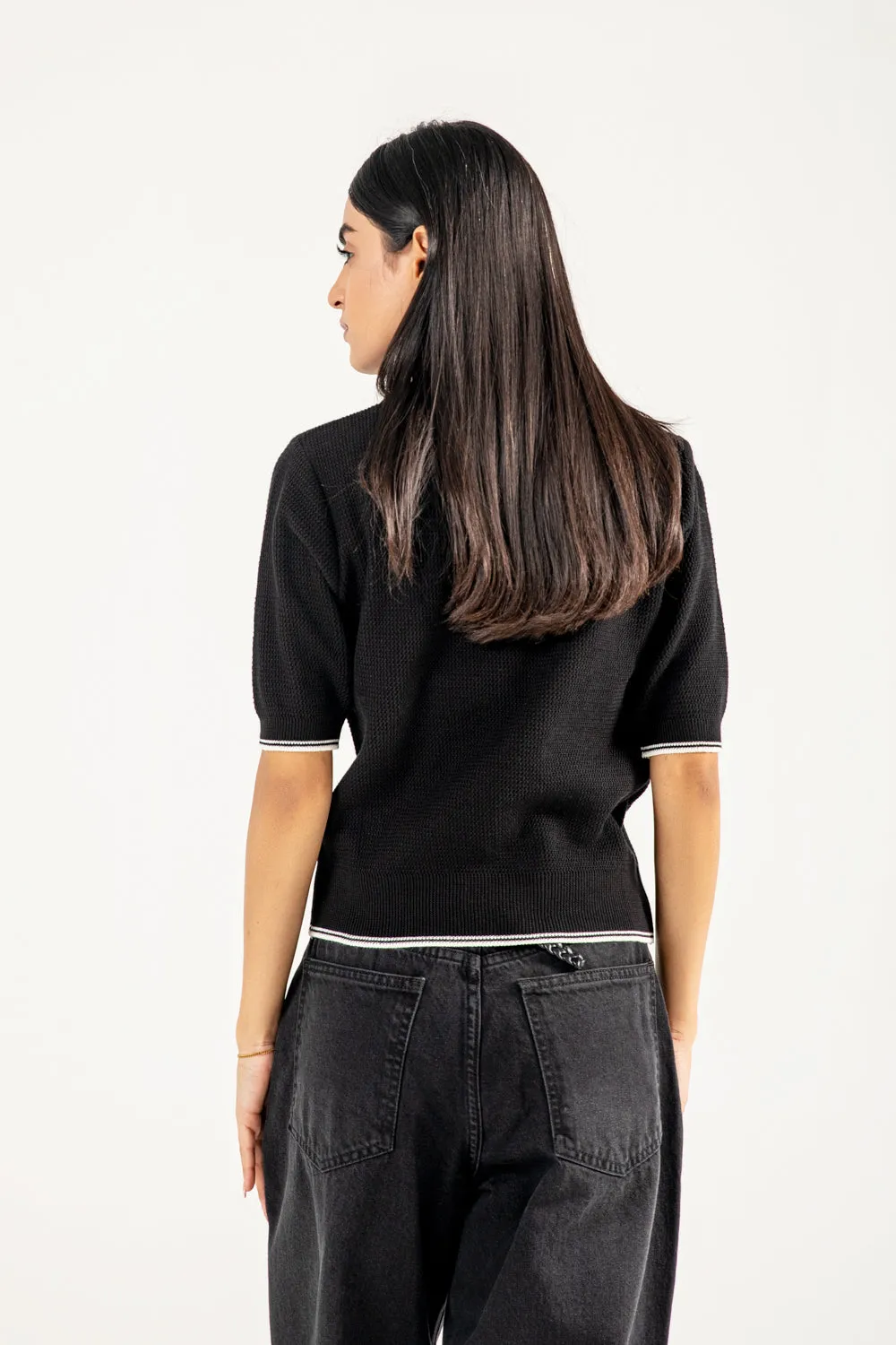 Trendy Jacket Young Edge TEXTURED KNITTED POLO