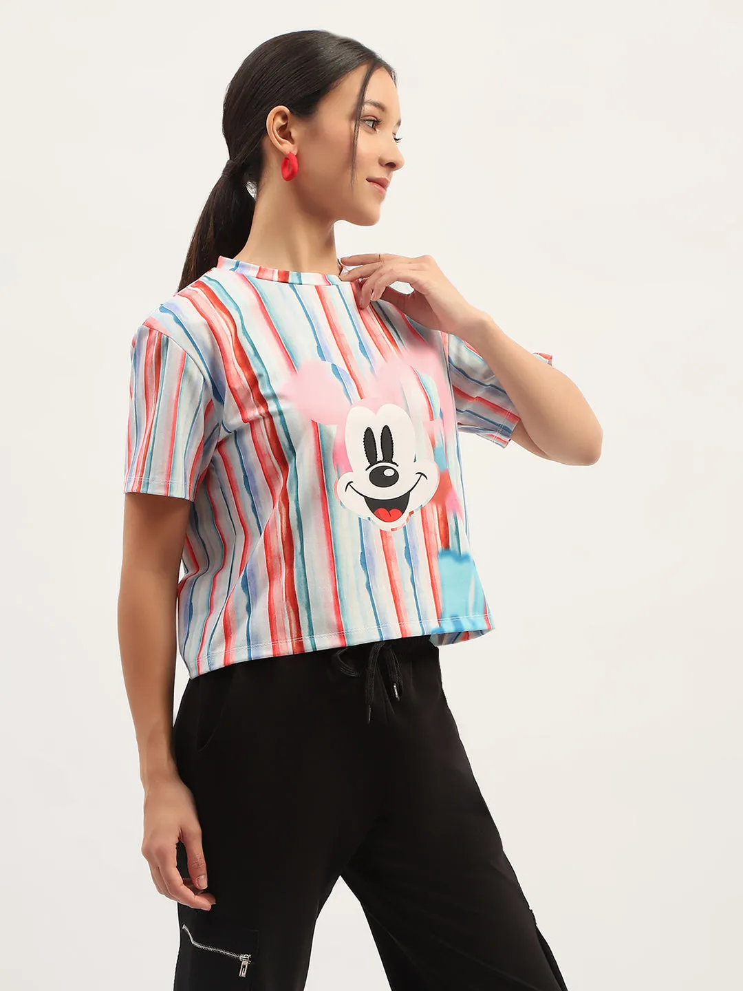 Madame Disney Printed White T-Shirt Regular fit normality