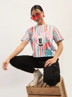 Madame Disney Printed White T-Shirt Casual Layering Wear No Fade Technology