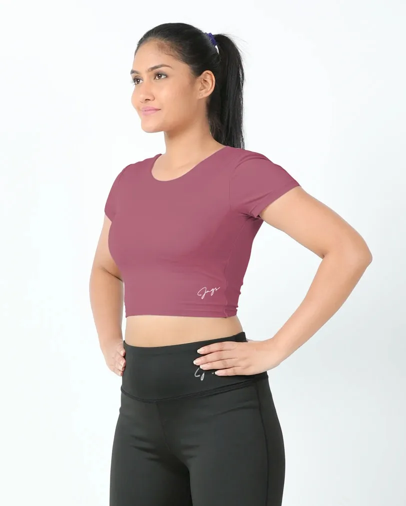 DareGlam Crossover Crop Top - Confidence in Style Soft and Light Wicking Interlock Knit
