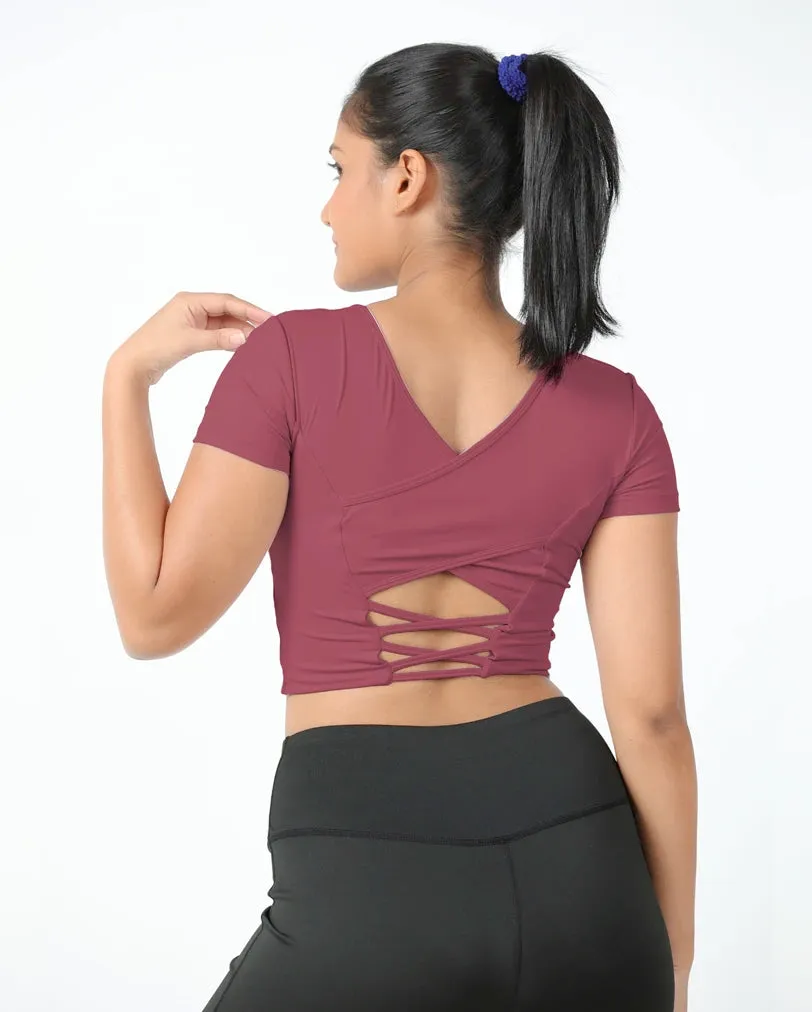 Weekend Smart Smooth Finish DareGlam Crossover Crop Top - Confidence in Style