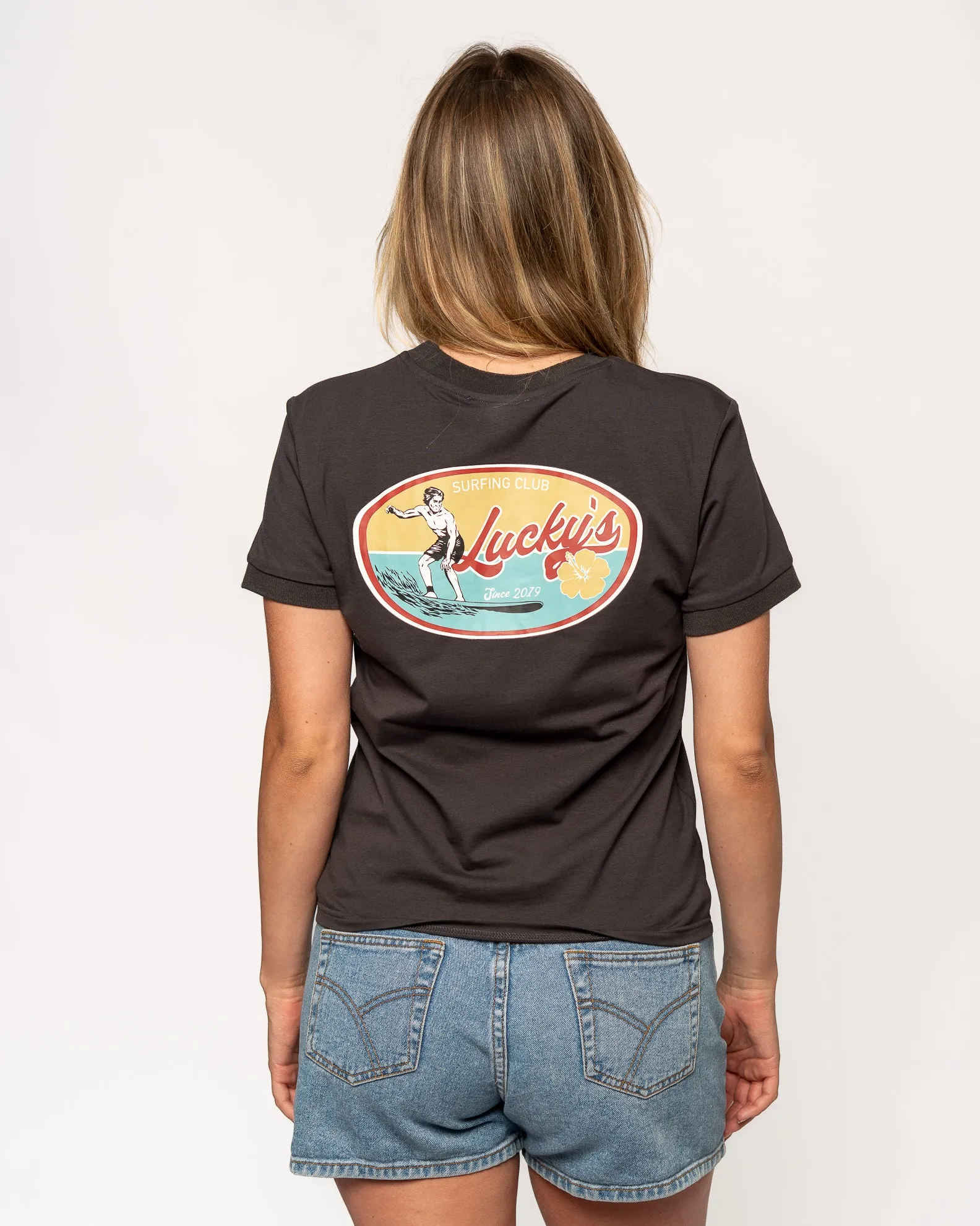 Lucky Rider Baby S/S Tee - Black Retro Seamless Edging