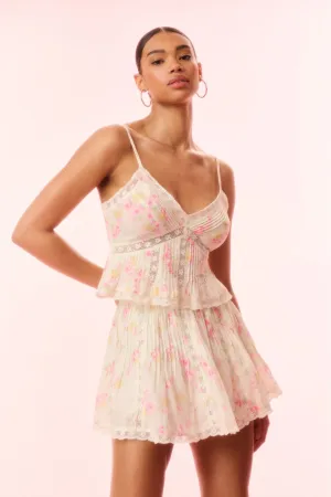 Amrina Cotton Floral Skirt Crisscross Back