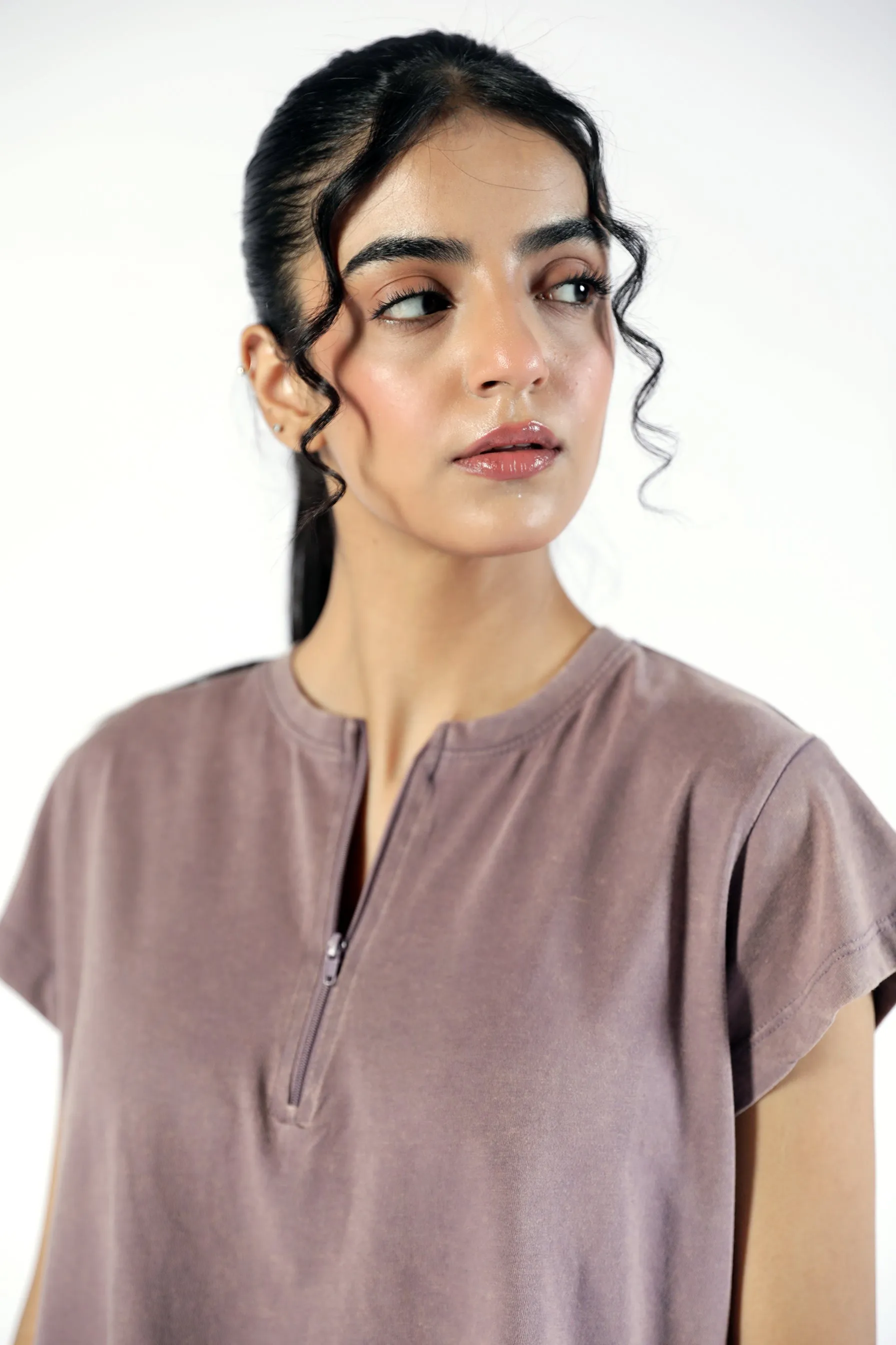 ACID WASH CROPPED TEE OdorResistant Material