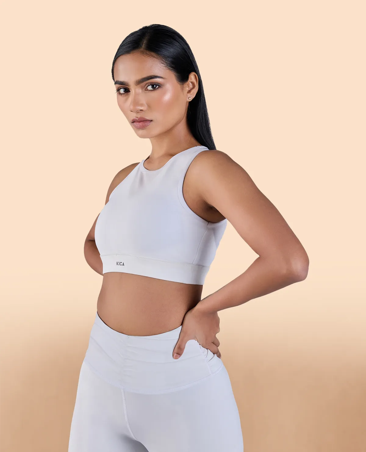 High Impact and Full Coverage Mesh Sports Bra Tension Distribution Weave