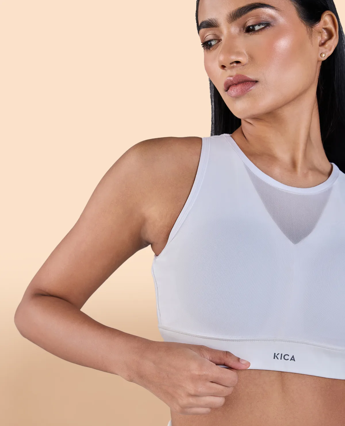 High Impact and Full Coverage Mesh Sports Bra Smooth Closure