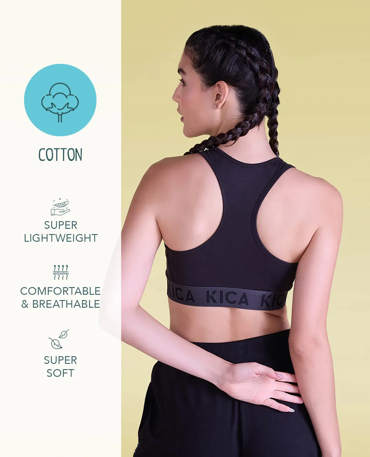Low to Mid Impact Cotton Sports Bra cyclists synthetic materials