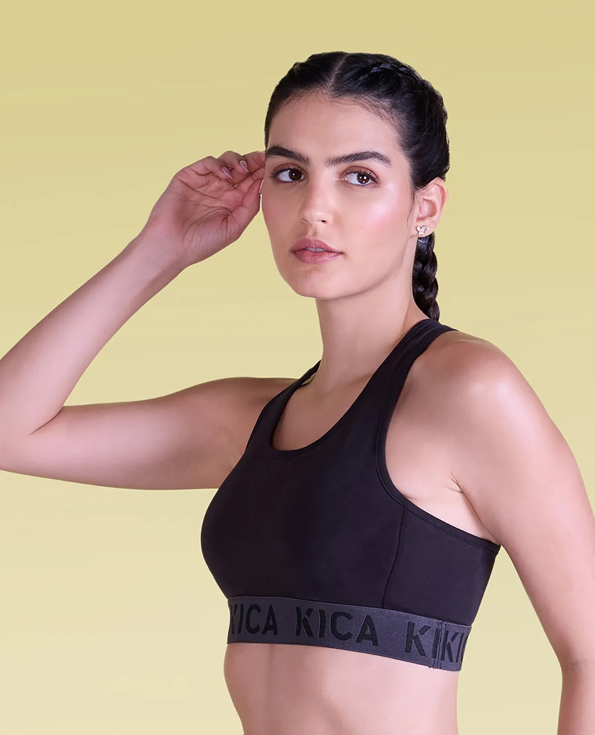 Low to Mid Impact Cotton Sports Bra exercise Sewn seams