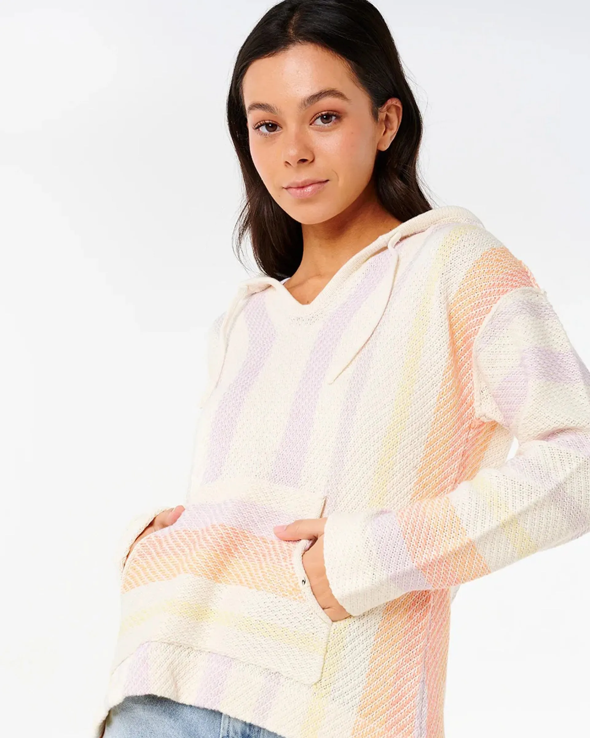 Neon Isles Knit Poncho - Purple Trendy Top product quilted lining comfort
