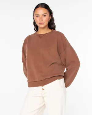 Oasis Haze Crewneck Sweatshirt - Brown product semi formal appeal Comfortable