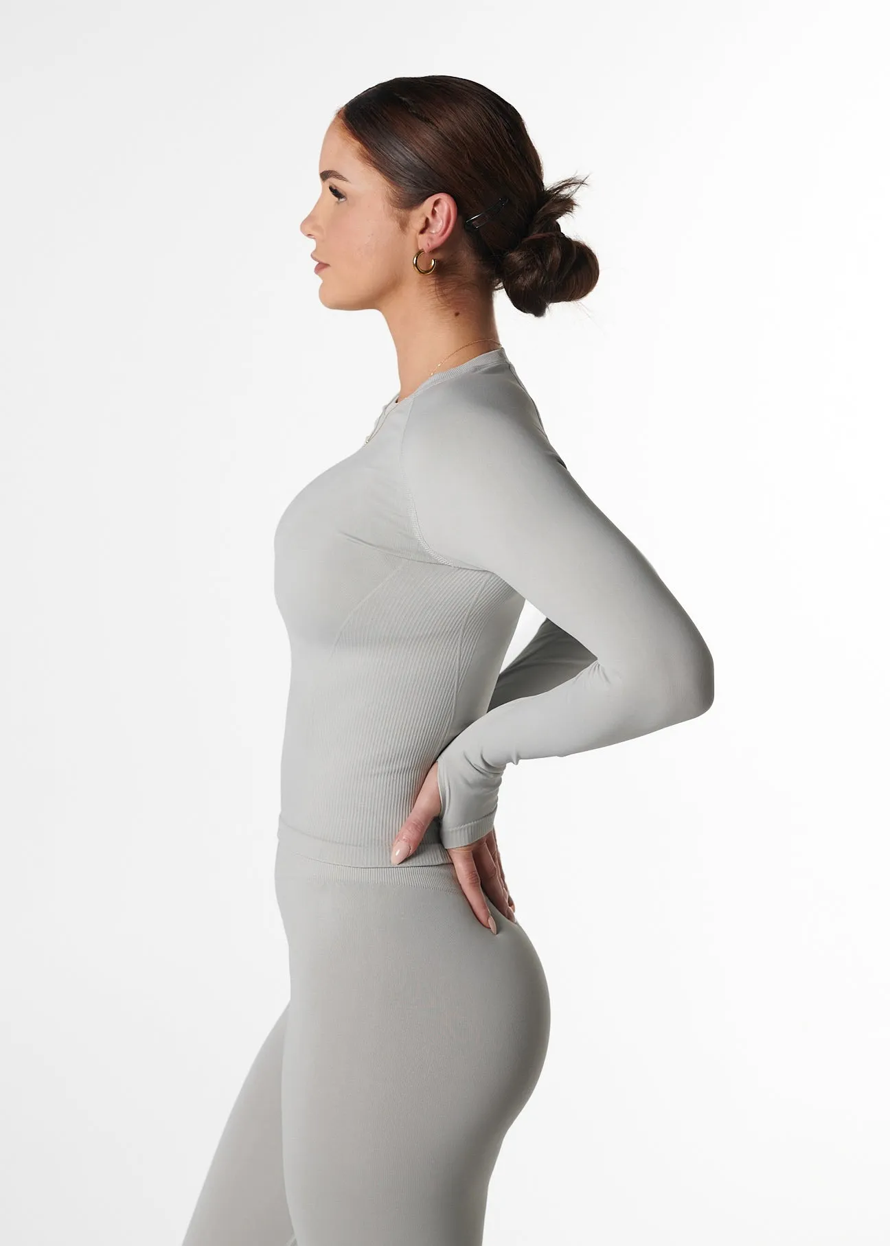 MeshVentilation Energy Mood SILHOUETTE FITTED LONG SLEEVE - FROST