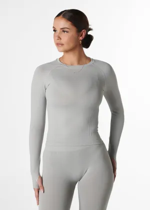 Timeless Look DoubleLayered Structure SILHOUETTE FITTED LONG SLEEVE - FROST