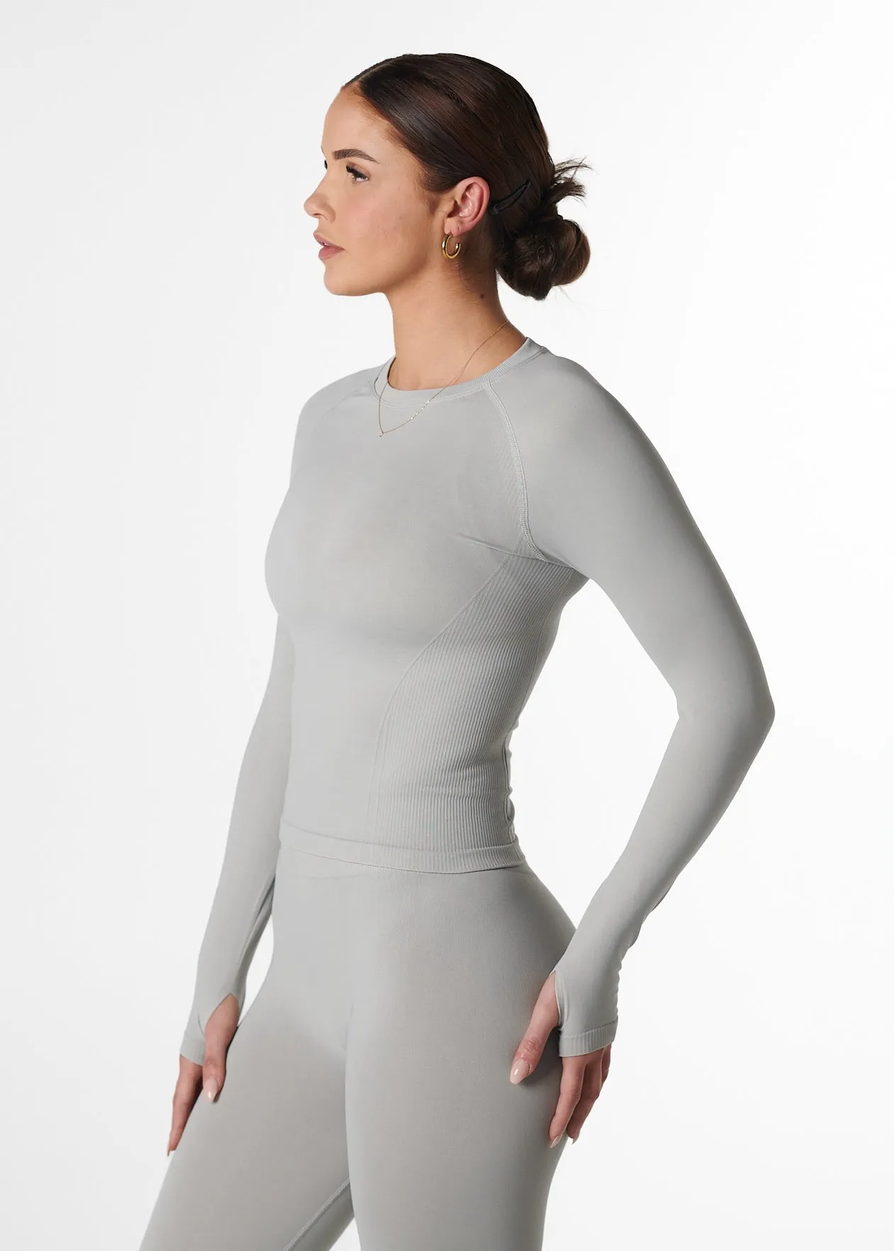 AntiPilling Fabric SILHOUETTE FITTED LONG SLEEVE - FROST