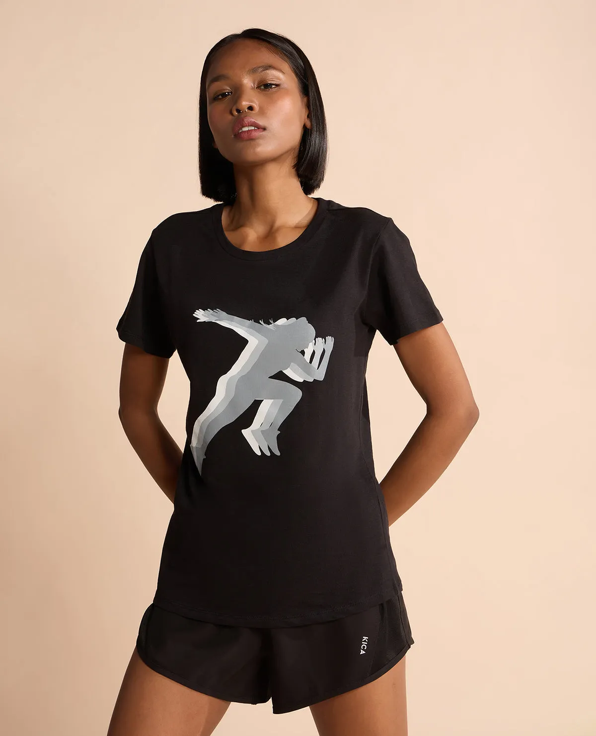 Quick-Dry Tshirt Black Casual Comfort Layer Reinforced Shoulder