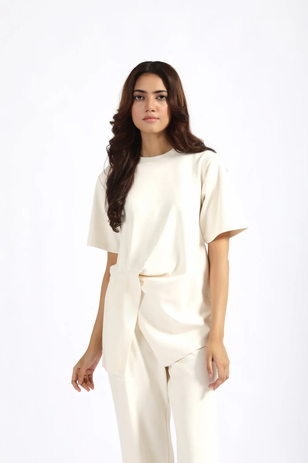 NonBindingCollar Minimal Design ASSYMETRICAL PLEATED TO TEE