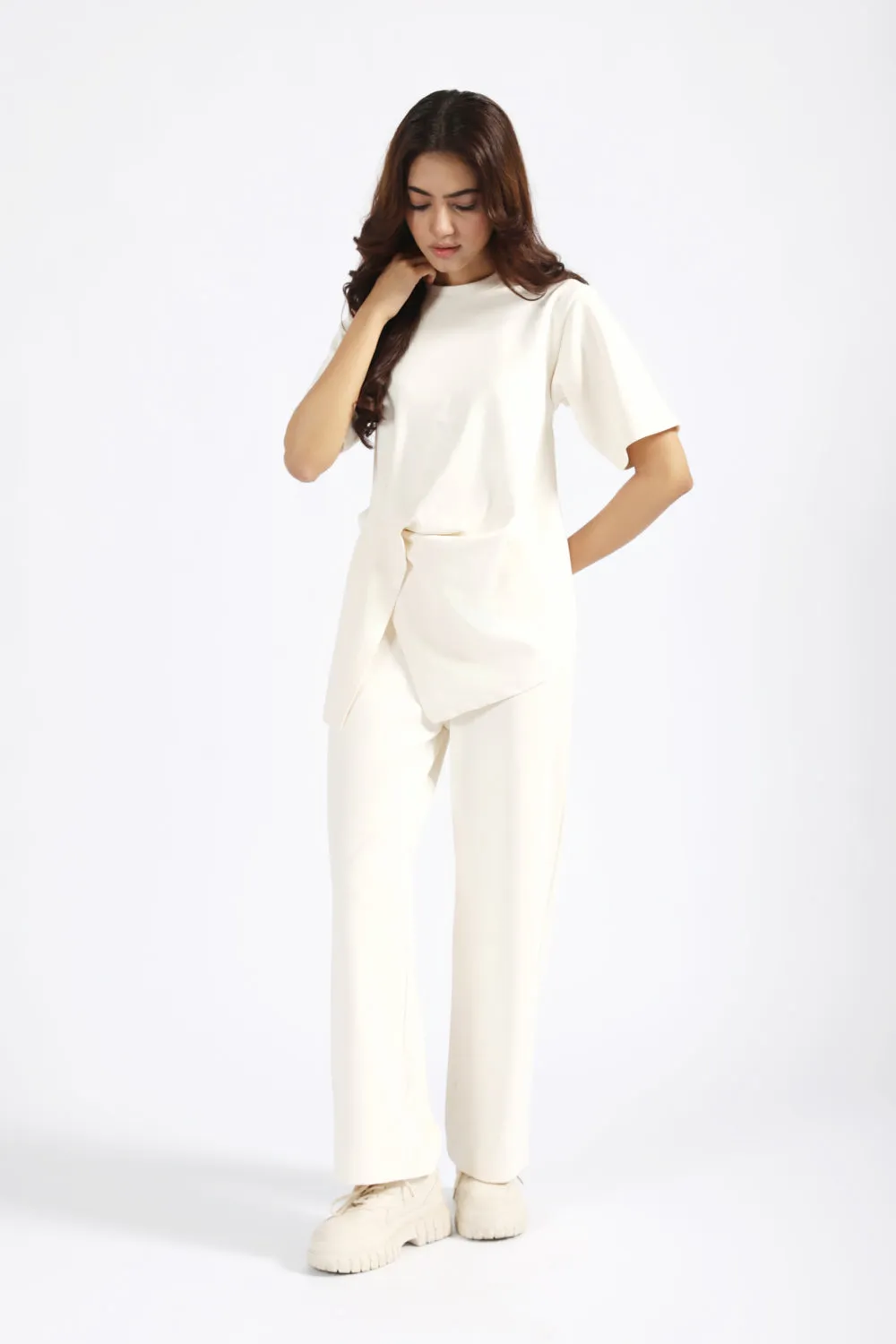 ASSYMETRICAL PLEATED TO TEE Reflective Safety Accents Basic Wear
