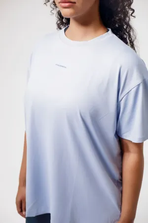 Baby Blue Active Over sized Tee Reinforced Stress Points Silver Glow