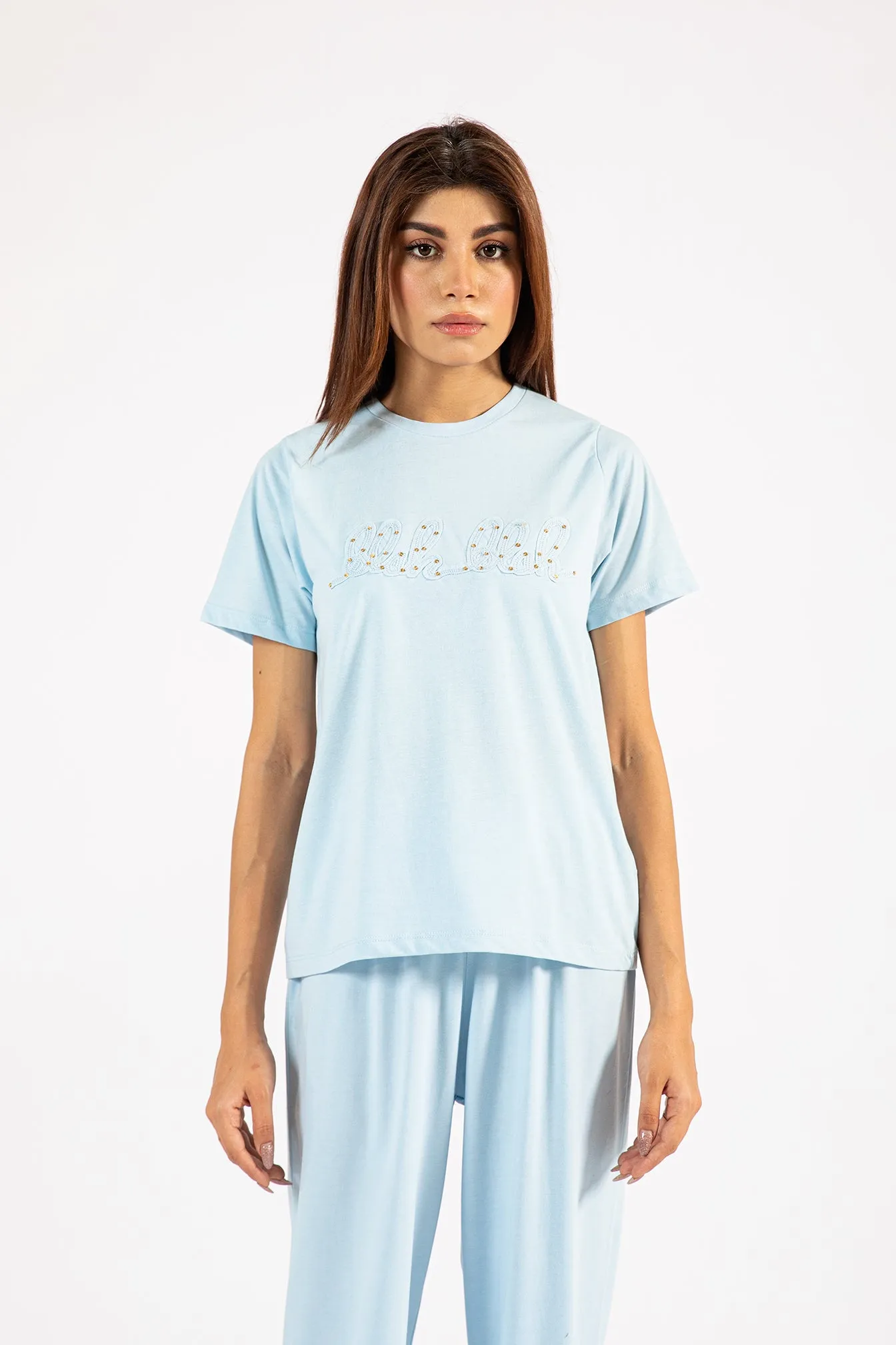Sophisticated Style Casual Bottoms EMBELLISHED TEE