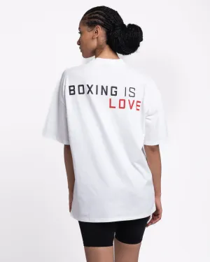 Boxing is Love Oversized T-Shirt - White Stage Feel Crystal Soul