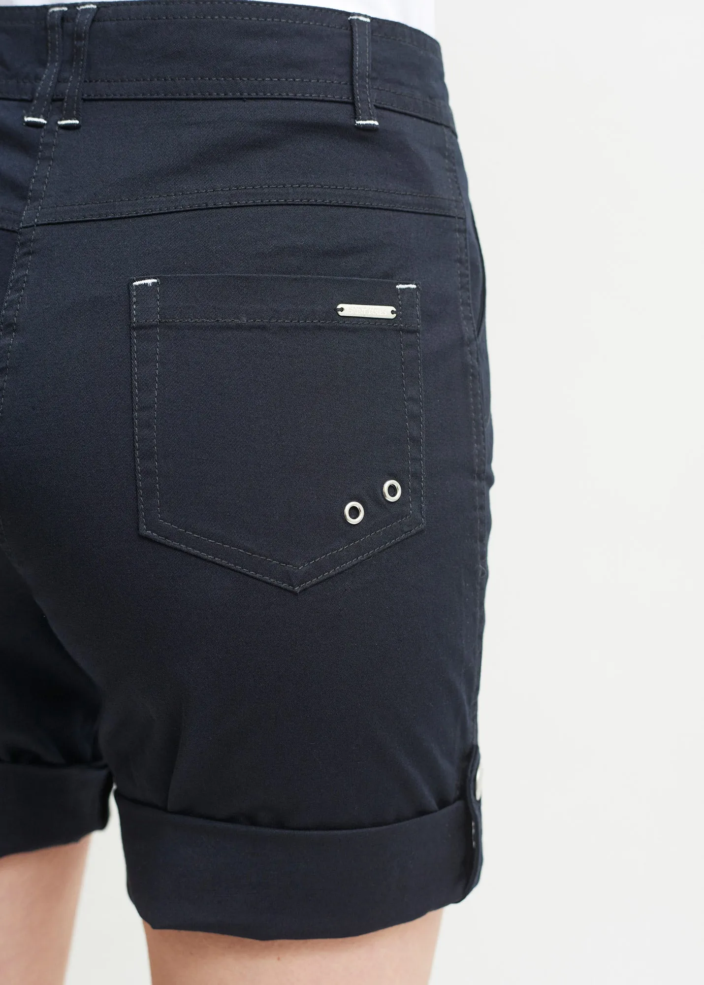 Marie plain shorts - in cotton (NAVY) casual fun NonSlipTrim