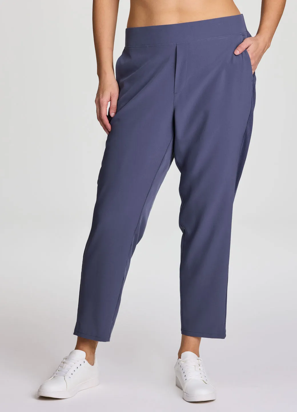 Relaxed Comfort Fit Plus Everyday Ribbed Ankle Pant