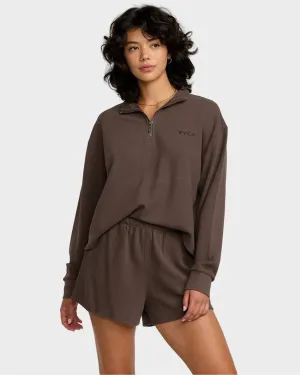 Sun Ready Lightweight Construction Glory Waffle Elastic Waist Shorts - Brown Bear