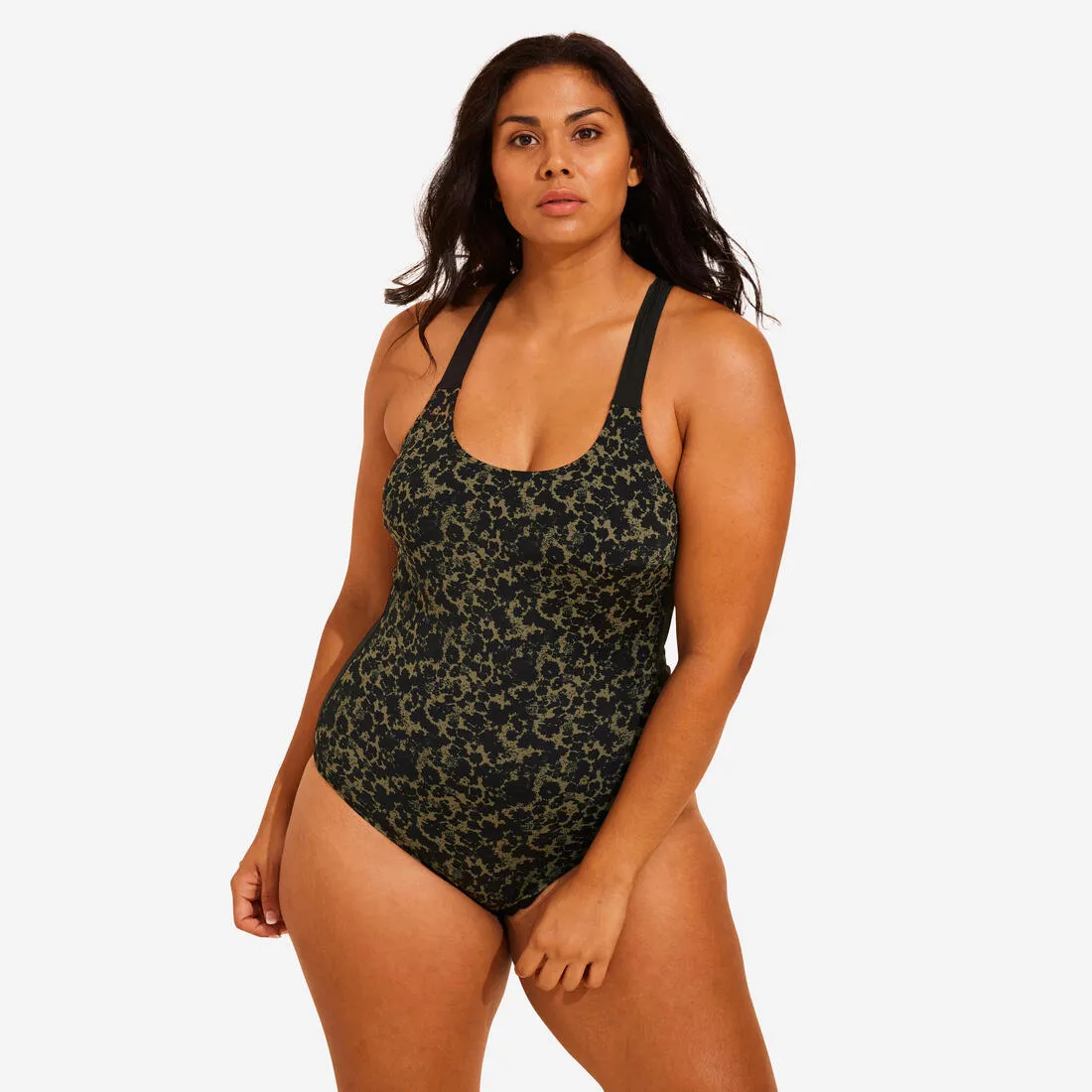 Maillot de bain 1 pi??ce Aquagym-Aquabike femme Sofi Lica kaki Antimicrobial Treatment High Durability Elastic