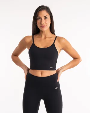 Blind stitching Delia Tank Bra - Black