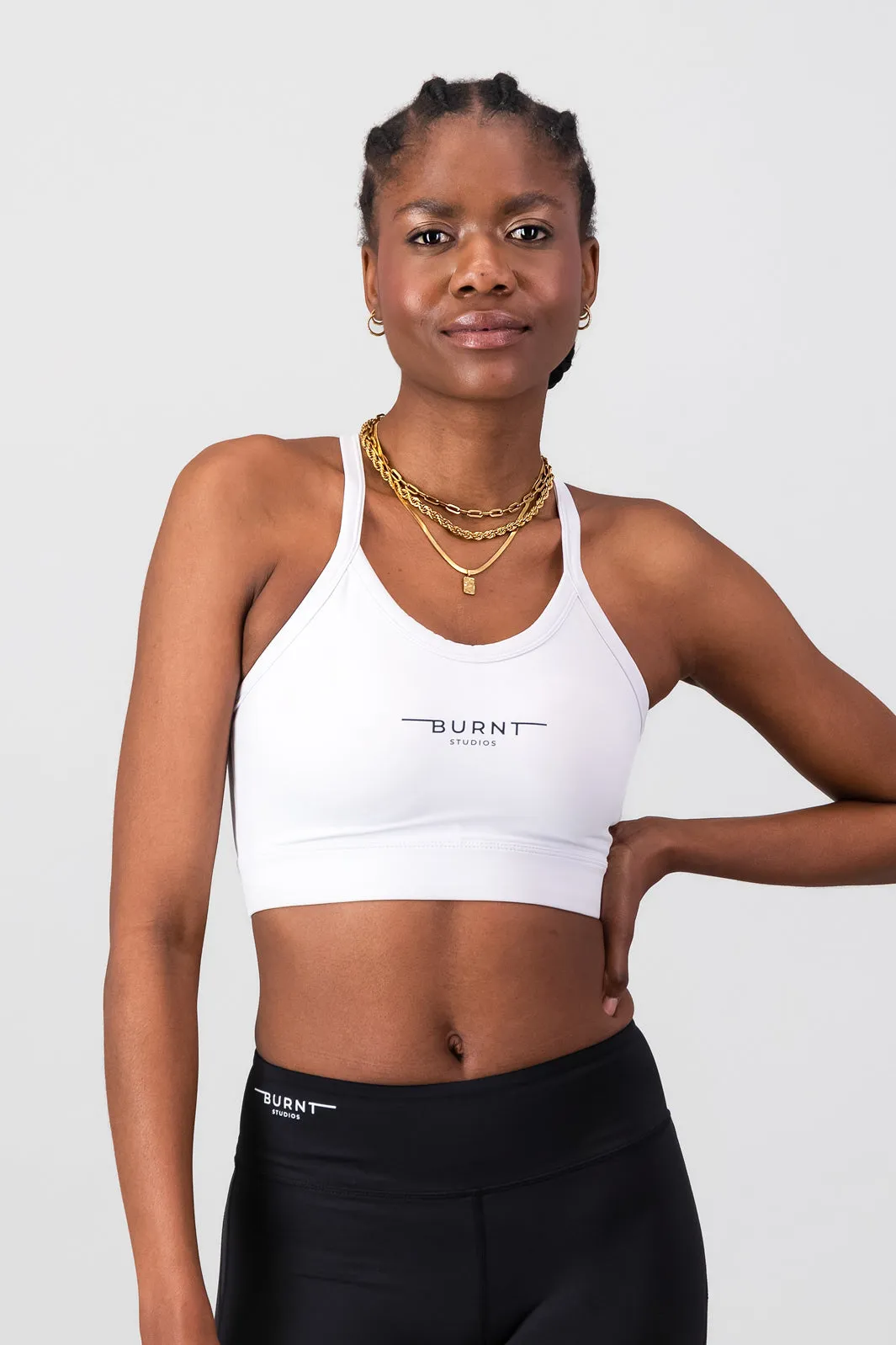 Moisture-wicking fabric Smooth Lining Essential Strong Bra - White