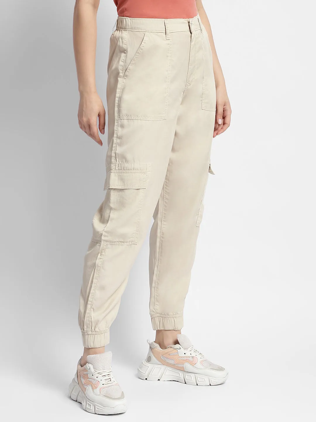 Madame Off-White Tapered Fit Mid-Rise Joggers Anti Odor Technology Comfortable Style