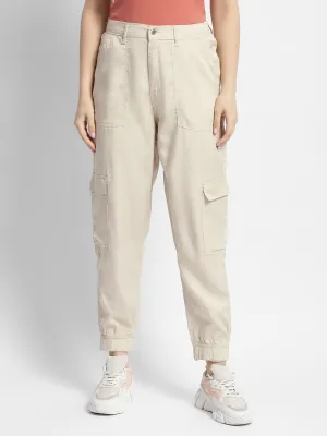 EcoFriendlyMaterial Urban Cool Madame Off-White Tapered Fit Mid-Rise Joggers