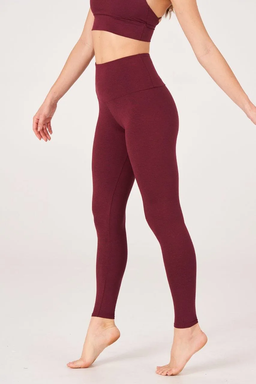 Onzie Luxe Legging - Red Wine Breathable Waist