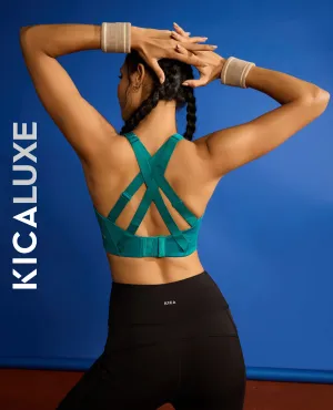 Simple workout outfit Luxe Limitless High-Impact Full Coverage Sports Bra Green