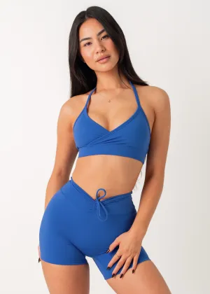 Oversized Fit POISE HALTER BRA - COBALT