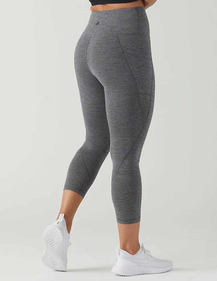 Glyder Top Notch 7/8 Leggings - Stone Heather Wrinkle Resistant Eco Shopper Sleek Design