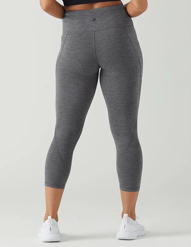 All Fitwear Versatile Style Glyder Top Notch 7/8 Leggings - Stone Heather