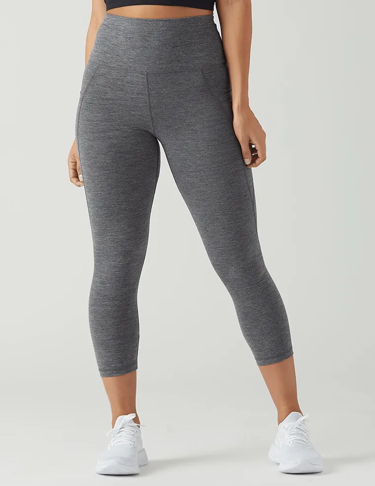 Pure Fit Sporty Fit Glyder Top Notch 7/8 Leggings - Stone Heather