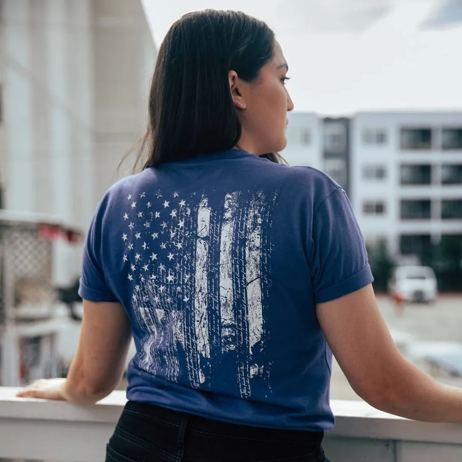 Women's 1776 Flag Boyfriend Fit T-Shirt - Future Dusk Timeless Wear Affordable Fashion