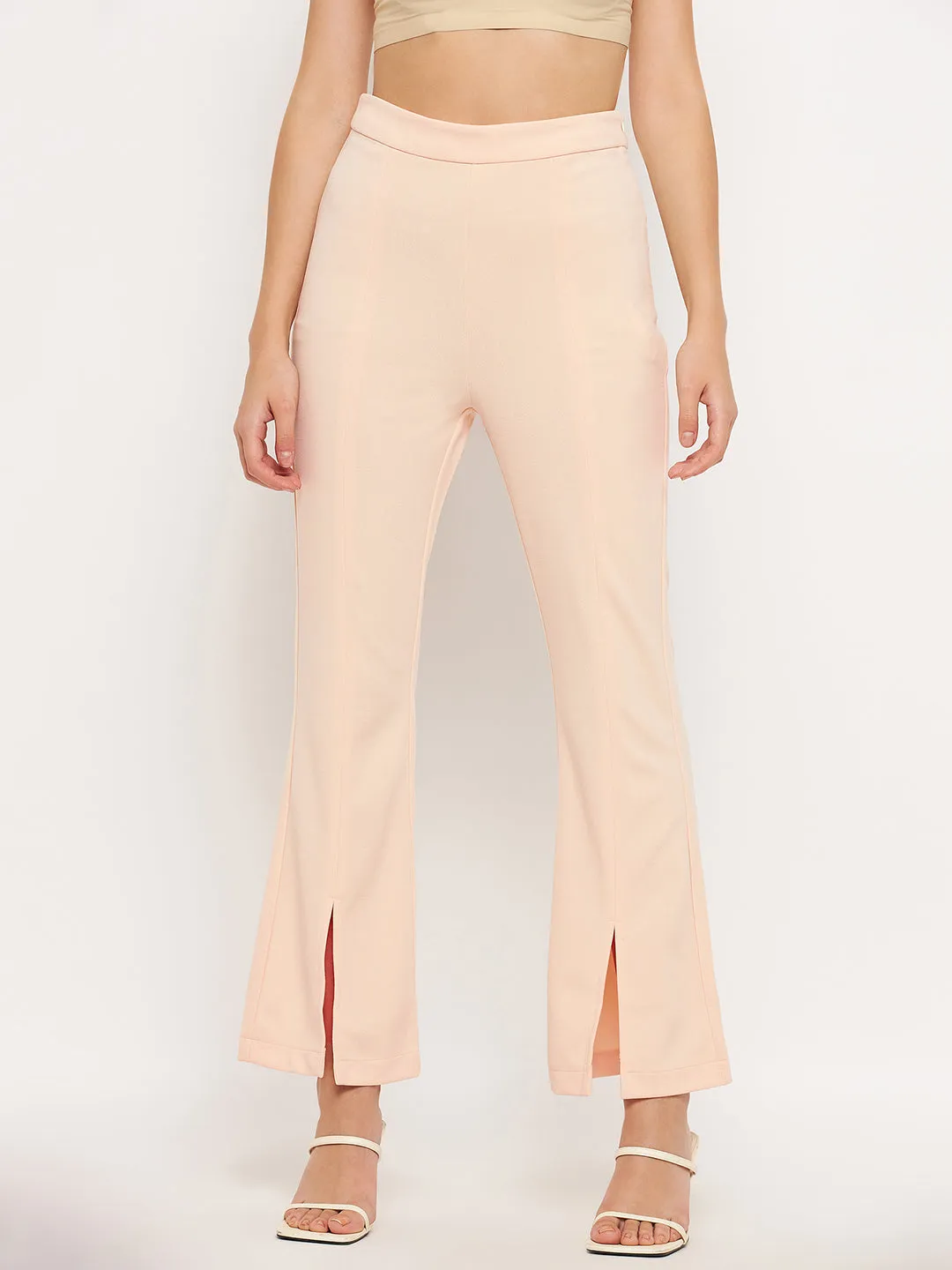 Madame Beige Trouser Durable Construction Slim Stretch