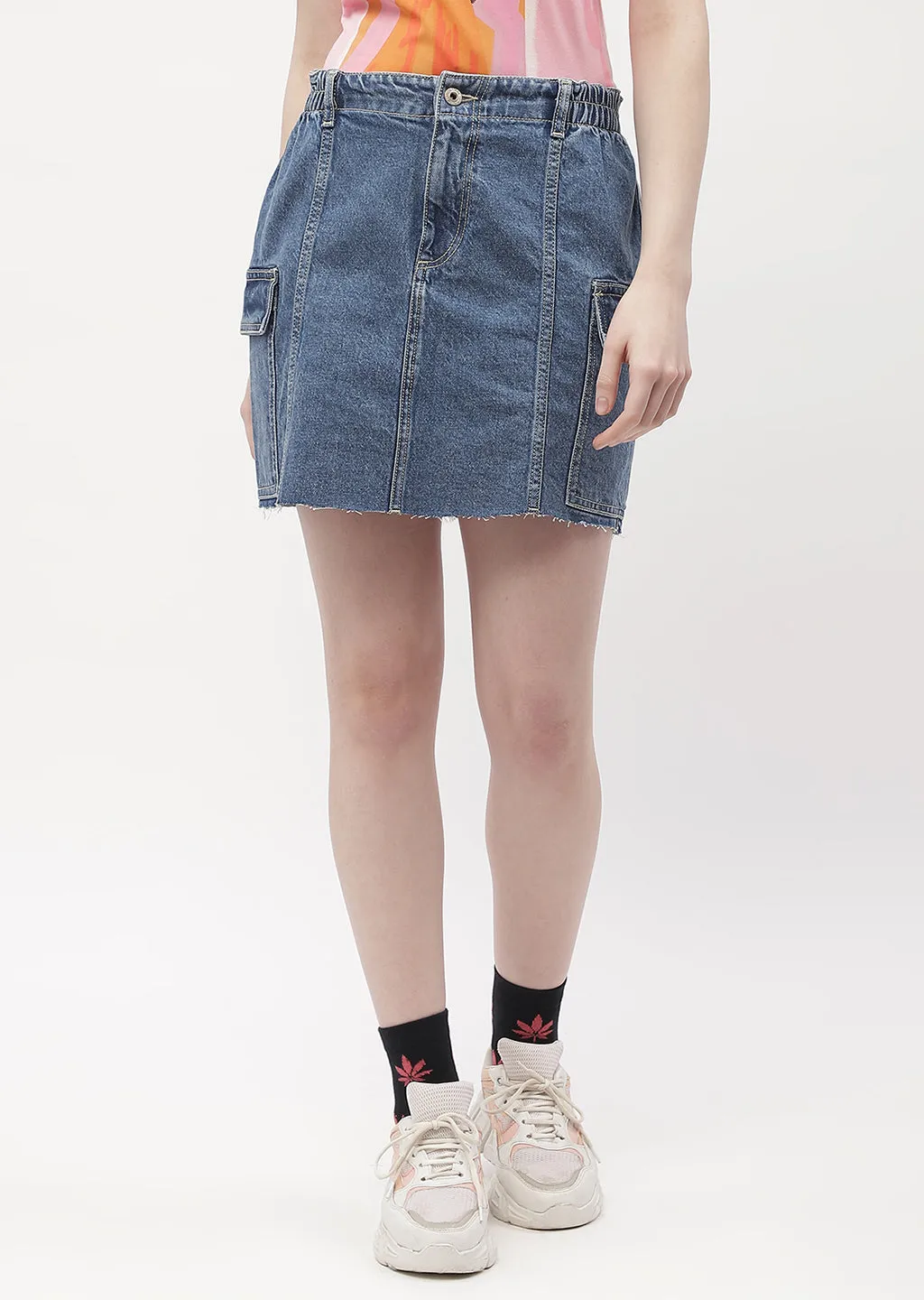 Madame Flap Pocket Blue Mini Skirt Run Ready AbrasionResistantClothing