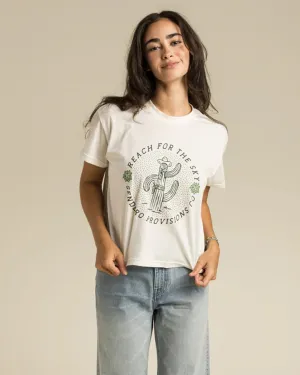 Anti Static Fabric Reach For The Sky Boxy Tee - Vintage White