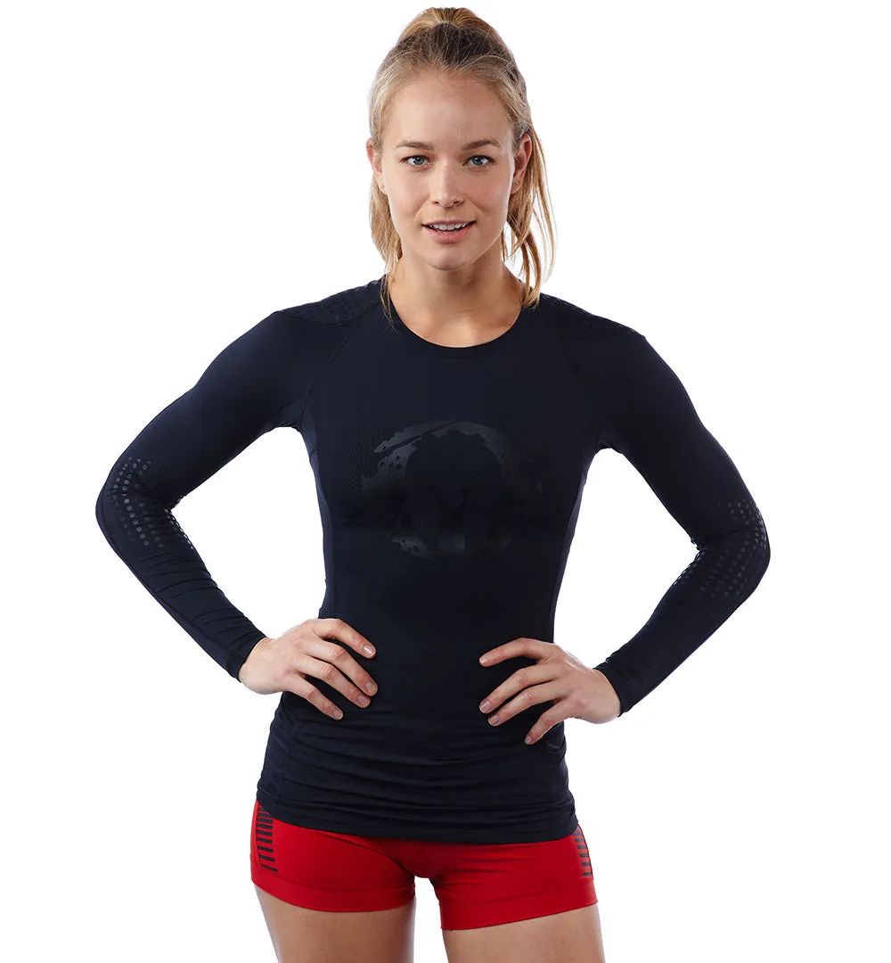 Breathable fabric SkinFriendlyElastic SPARTAN by CRAFT Pro Series Compression LS Top - Women's