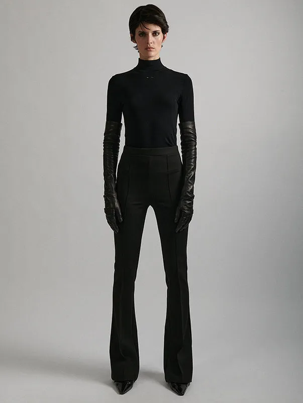 Office Friendly Versatile Look Black Milano jersey bootcut leggings