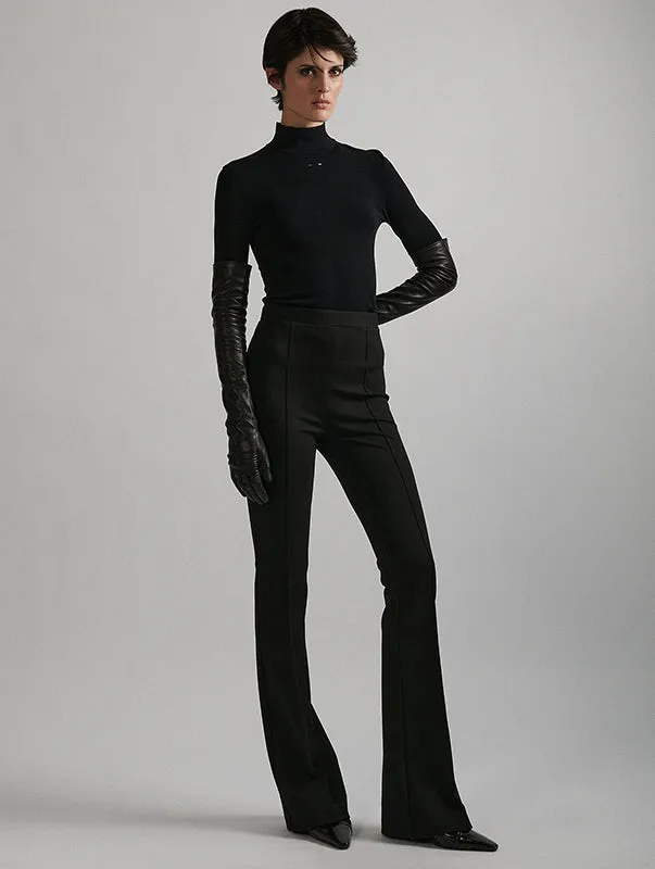 Black Milano jersey bootcut leggings Denim finish