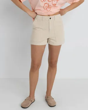 Anti Friction Seams Fatigue Corduroy Short - Ecru
