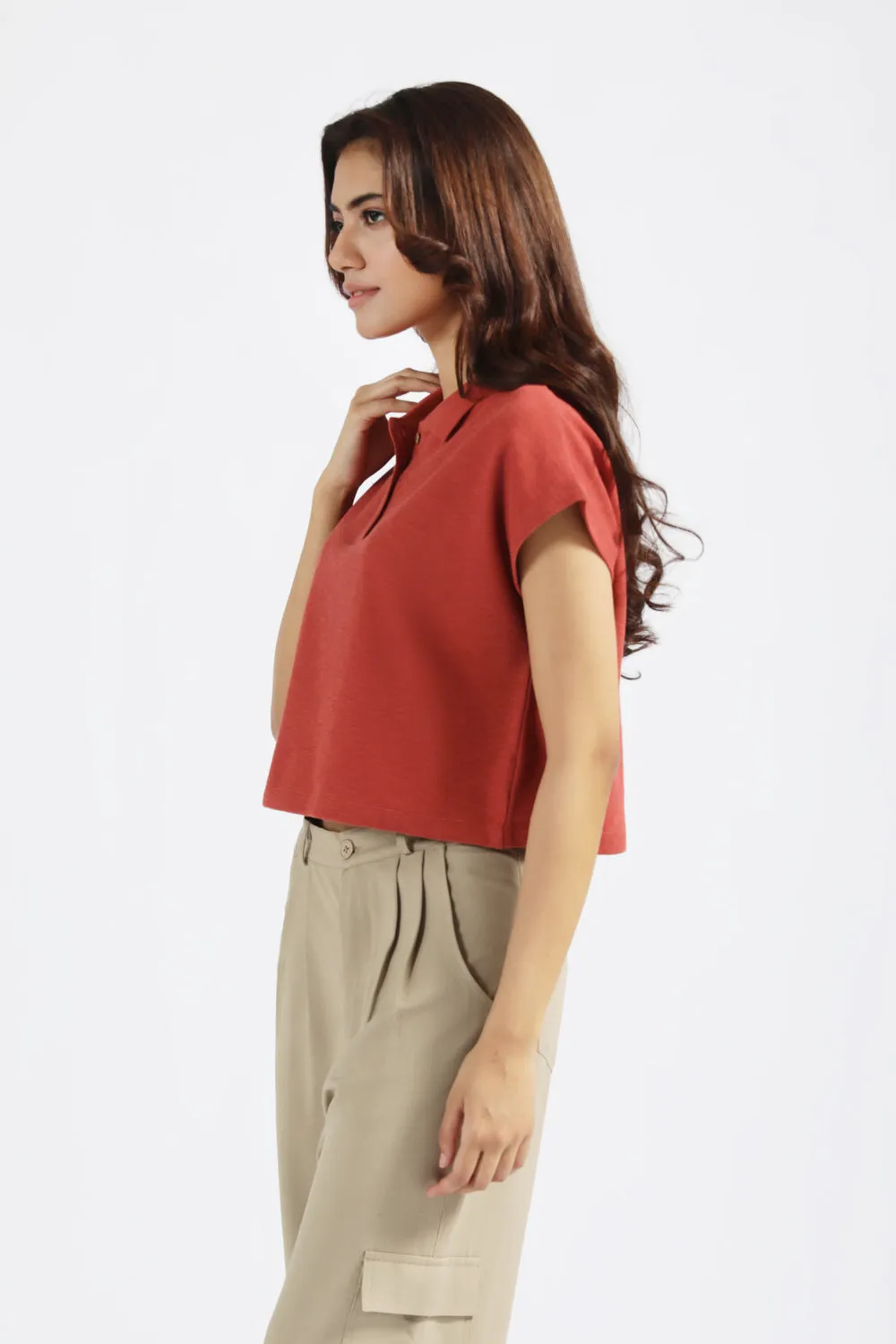 BOY FIT TEXTURED TEE Bride Side Smooth Yarn